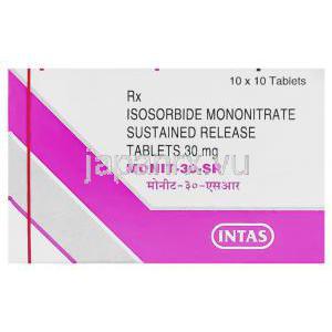 硝酸イソソルビド（アイトロール ジェネリック）, Monit 30MG SR 錠 (Intas) 箱