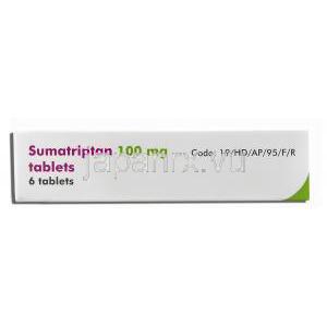 スマトリプタン, スマトリプタン 100mg 錠 (Aurobindo) 箱側面
