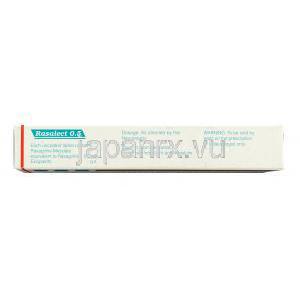ラサレクト, ラサギリン  0.5mg 錠 (Sun Pharma) 成分