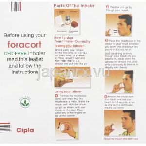 フォラコート, フマル酸ホルモテロール / ブデソニド配合 6 mcg   ブデソニド 100 mcg 吸入剤（Cipla