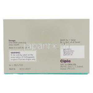 リソフォス, リセドロン酸ナトリウム 150mg 錠 (Cipla) 製造者情報
