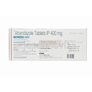 ベンデックス-400, アルベンザジェネリック,アルベンダゾール 400mg 箱　情報