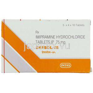 デプソル, イミプラミン塩酸塩 75mg 錠 （Intas） 箱