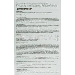 グラビター, 臭化ピリドスチグミン 180mg 錠 (Sun Pharma) 情報シート1