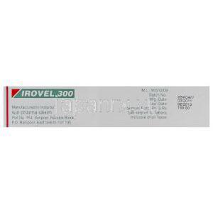 イロベル, イルベサンタン 150 mg Irovel (Sun pharma)製造元情報