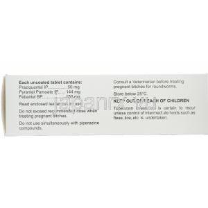 フェバシッププラス,プラジカンテル 50mg   ピランテルパモエート 144mg   フェバンテル 150mg配合