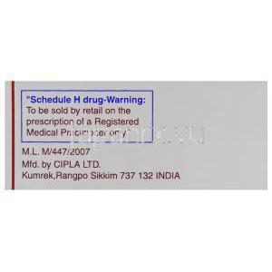 ドクサカード Doxacard, カルデナリンジェネリック, ドキサゾシン  4mg 錠 (Cipla) 注意書
