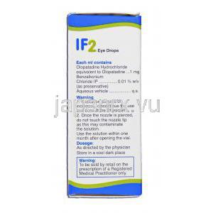イフ・2, 塩酸オロパタジン 0.1% w/v 5ML 点眼薬 (Cipla) 成分・注意書き