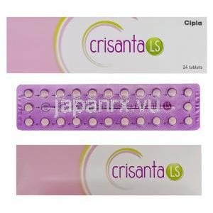ドロスピレノン/エチニルエストラジオール配合（ヤスミン ジェネリック）, Crisanta, 3m 0.03mg 錠 (Cipla