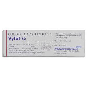 ビーファット, オーリスタット 60MG カプセル (Intas) 成分・製造者情報