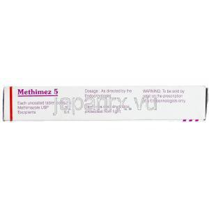 メチメズ, メチマゾール 5mg, 錠, 箱側面