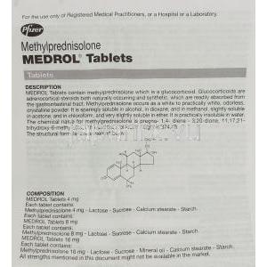 メドロール, メチルプレドニゾロン16mg 錠 (Pfizer) 情報シート1