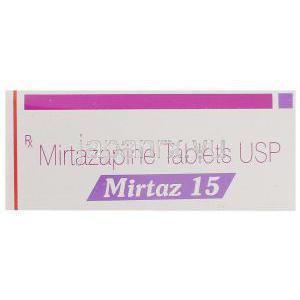 ミルタス, ミルタザピン 15 mg 箱