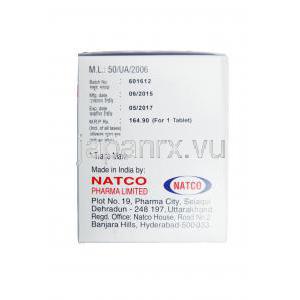 バンドロン 150,　ボニバジェネリック,　イバンドロン酸 150mg 箱　製造元：Natco