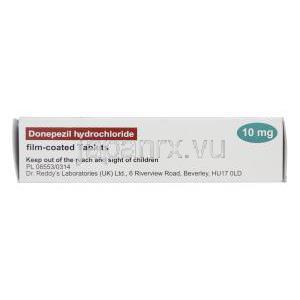 ドネペジル塩酸塩,　アリセプトジェネリック,　ドネペジル塩酸塩 10mg 箱　製造元： DrReddys