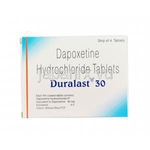 デュララスト 30, プリリジージェネリック,　ダボキセチン 30mg 箱