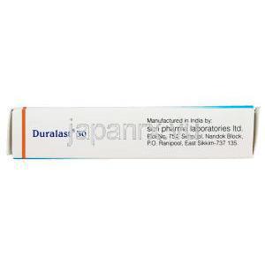 デュララスト 30, プリリジージェネリック,　ダボキセチン 30mg 箱　製造元： Sun Pharma