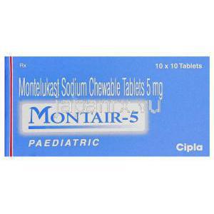 モンテア, モンテルカストナトリウム 5mg 錠 (Cipla)