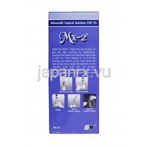 MX-2,　ロゲインジェネリック,　ミノキシジル局所用溶液 2% 60ml 箱　　説明書