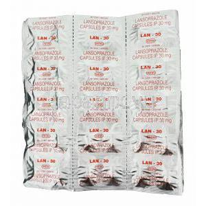 LAN-30, プレバシドジェネリック,　ランソプラゾール 30mg　カプセル　ブリスターパック