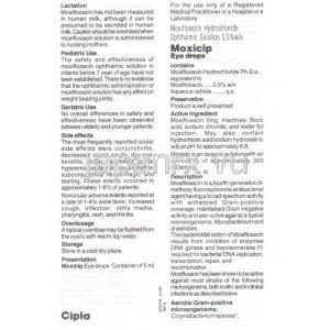 モキシシップ, 塩酸モキシフロキサシン 0.5% 5ML 点眼液 (Cipla) 情報シート1