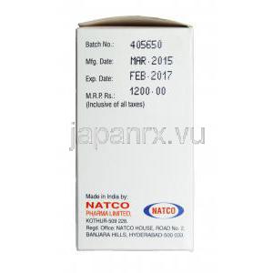 アナストロネイト,アリミデックスジェネリック,アナストロゾール 1mg 箱　製造元： Natco
