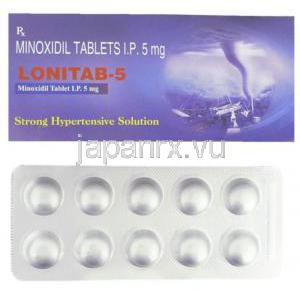 ロニタブ, ミノキシジル 5mg 錠 (Intas)