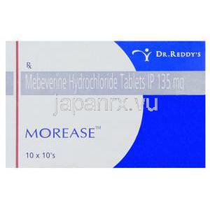 メベベリン, Morease, 135mg 錠 (Solvay Pharma) 箱