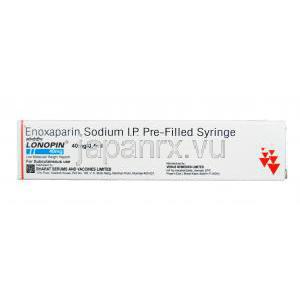 ロノピン,ラブノックスジェネリック,　エノキサパリンナトリウム　60mg/0.6ml プレフィルド