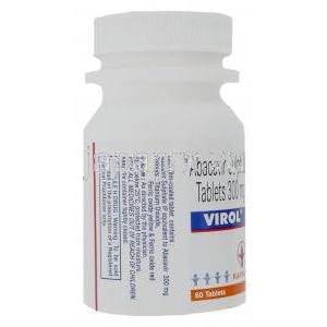 アバミューン Abamune, ザイアジェンジェネリック, アバカビル 300mg 錠 (Cipla) ボトル側面・記載情報