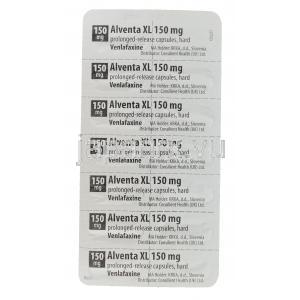 アルベンタ  XL, エフェクサーXR ジェネリック,ベンラファキシン 150mg 徐放性錠　カプセル