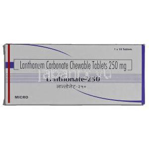 ランゾネート, 炭酸ランタン 250mg 錠 箱