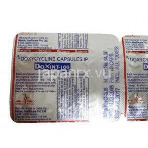 ドキシント-100, ビブラマイシンジェネリック,　ドキシサイクリン 100mg　カプセル　シー