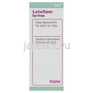 ロテフラム, エタボン酸ロテプレドノール, Loteflam, 0.5%  点眼薬 (Cipla) 箱