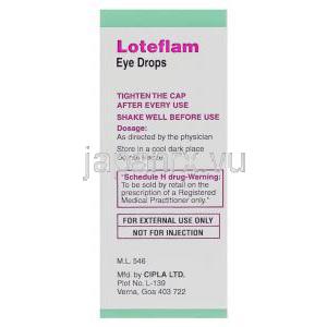 ロテフラム, エタボン酸ロテプレドノール, Loteflam, 0.5%  点眼薬 (Cipla) 使用注意