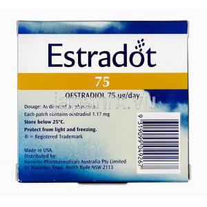 エストラッド,　エストラジオール　75mcg  貼付剤　製造元：Novartis Pharma