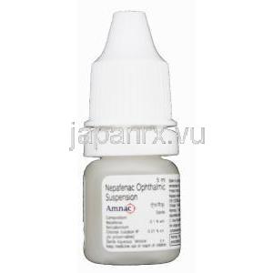 アムナック,　ネパフェナク 0.1% 5ml 点眼薬　製造元： Zydus Occucare　ボトル