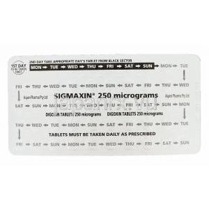 シグマキシン,ジゴキシン 0.25mg　　ブリスターパック情報