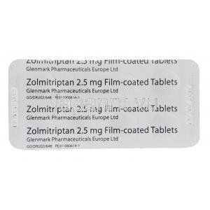 ゾルミトリプタン 2.5mg　ブリスターパック情報