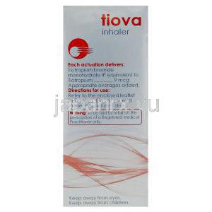チオトロピウム（スピリーバ ジェネリック）, Tiova, 9mcg, 120回分 吸入剤 (Cipla) 成分