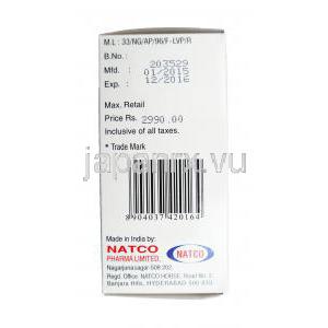 ネイゾルド, ゾレドロン酸注射　製造元：Natco pharma