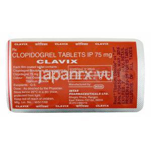 クラビックス,プラビックスジェネリック,クロピドグレル 75mg 情報