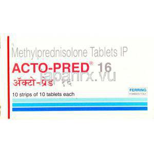 メチルプレドニゾロン（メドロールジェネリック）, Acto-Pred, 16mg 錠 (Ferring) 箱