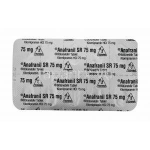 アナフラニール, クロミプラミン　10mg 20錠 テオファーマ社製,　シート情報