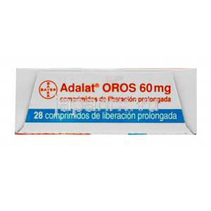 アダラート オロス, ニフェジピン 60mg, 30錠　箱情報