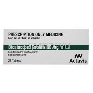 バイカラックコード,カソデックス ジェネリック, ビカルタミド 50mg 28錠 箱情報
