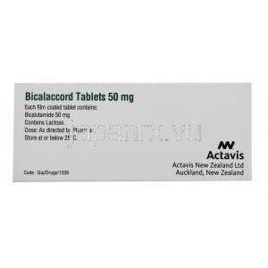 バイカラックコード,カソデックス ジェネリック, ビカルタミド 50mg 28錠 箱（成分、服用量