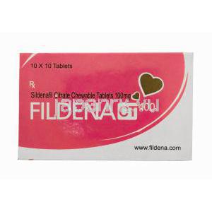 フィルデナ、シルデナフィル、チュアブル錠　100mg 100錠,　箱表面