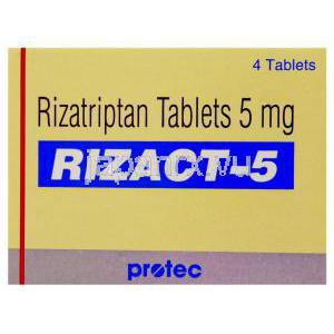 リザトリプタン, Rizact,  5gm  錠 (Protec)  箱