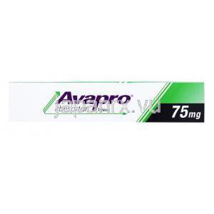 アバプロ,イベルサルタン,75mg 30錠,箱側面